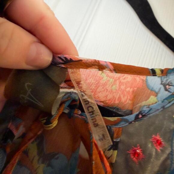 NWT Aratta Silent Journey Embroidered Boho Tunic Top | Floral Peplum Blouse - Picture 6 of 8